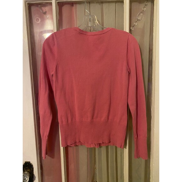 Liz Claiborne Liz & Co. Pink Knit Cardigan Petite Medium - Picture 2 of 7